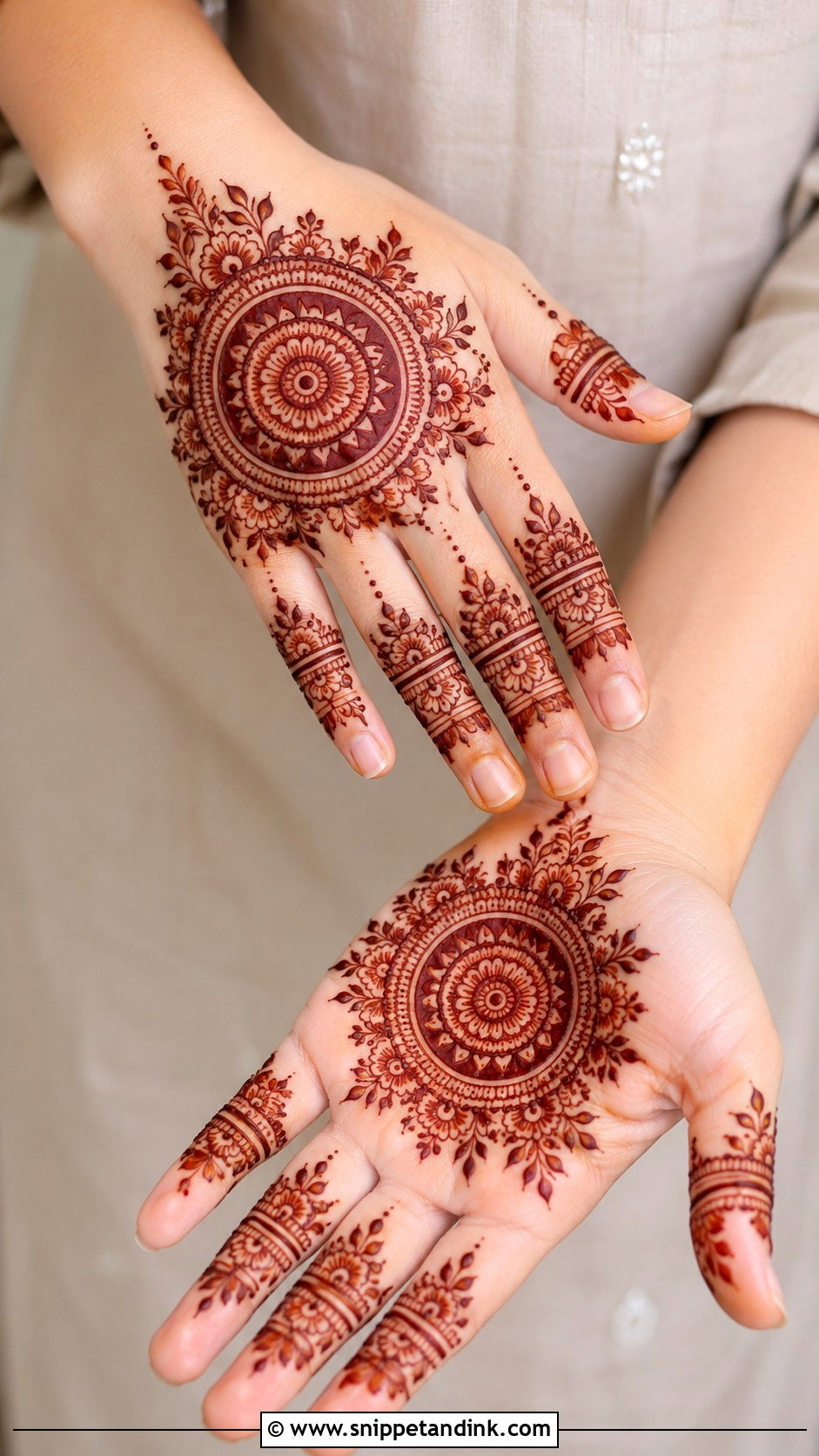 Circle Mehndi Design With Flowers - Snippet and Ink - 35 Circle Mehndi Designs