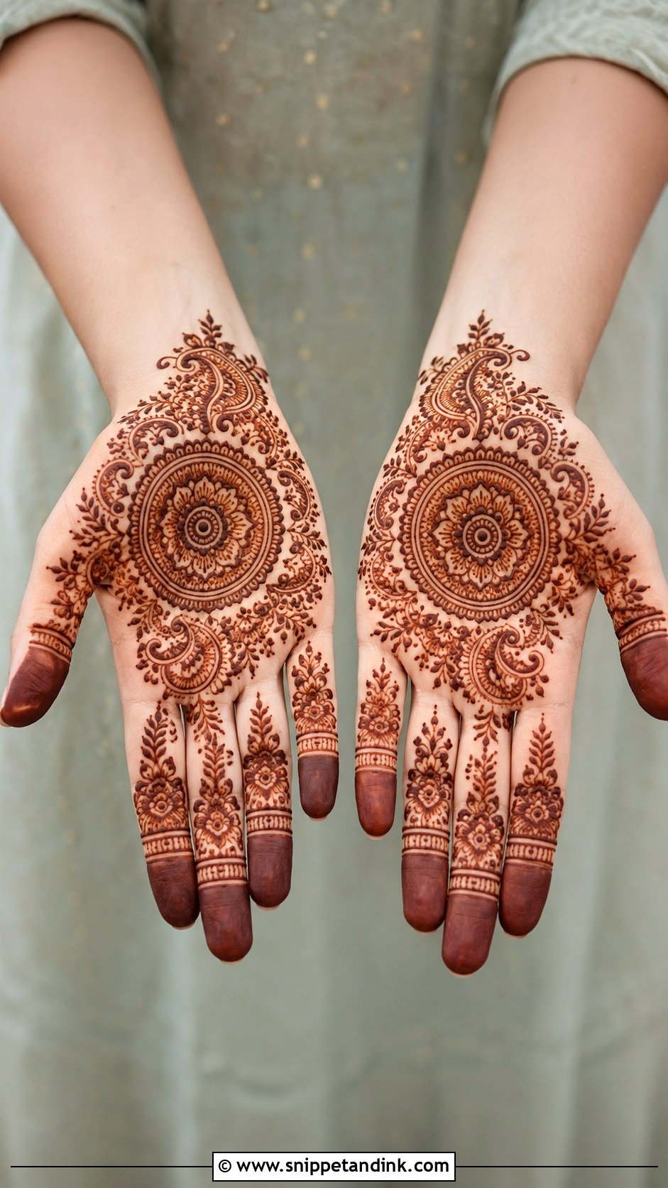 Circle Mehndi Design With Paisley - Snippet and Ink - 35 Circle Mehndi Designs