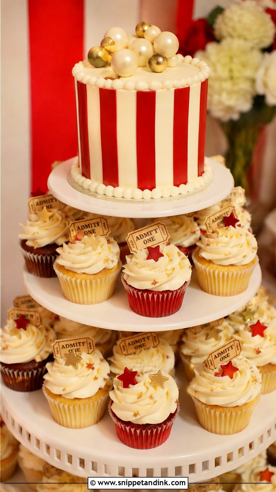 Circus Cupcake Wedding Cake - Snippet and Ink - 20 Circus Wedding Cake Ideas