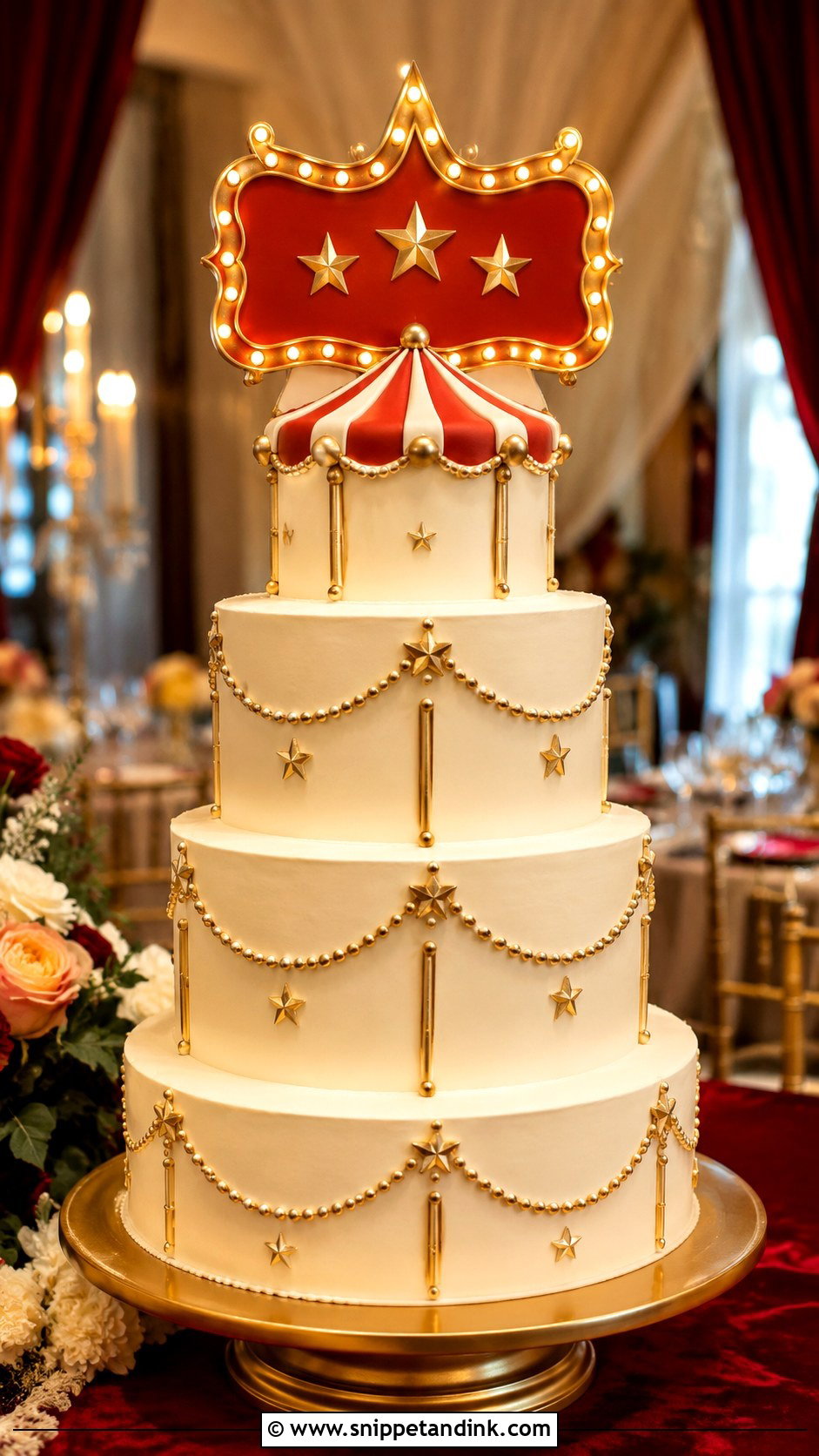 Circus Marquee Wedding Cake - Snippet and Ink - 20 Circus Wedding Cake Ideas