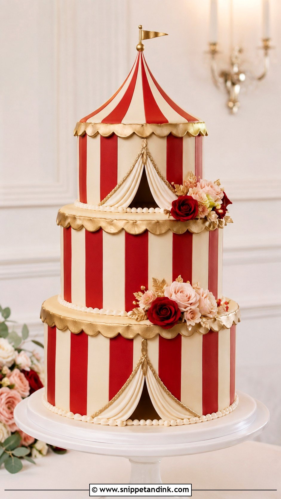 Circus Tent Wedding Cake - Snippet and Ink - 20 Circus Wedding Cake Ideas