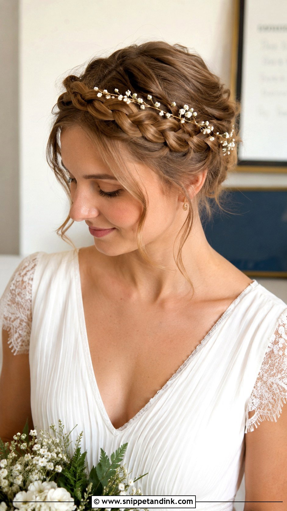 Civil Wedding Crown Braid - Snippet and Ink - 20 Hairstyle for Civil Wedding Ideas