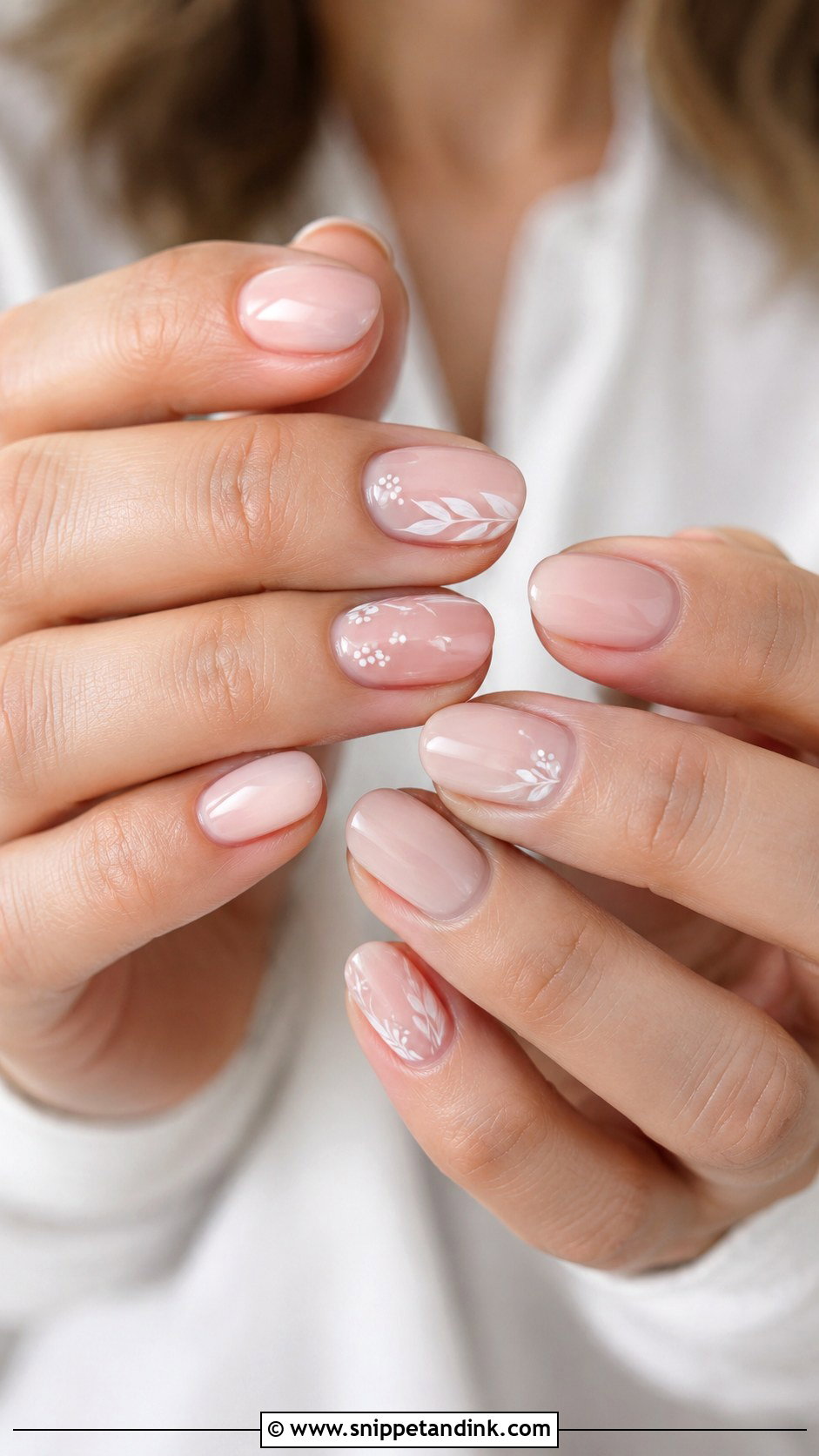 Civil Wedding Floral Nails - Snippet and Ink - 20 Civil Wedding Nails