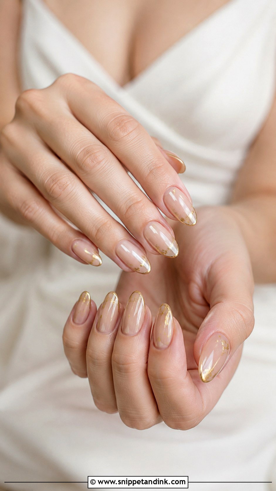 Civil Wedding Gold Nails - Snippet and Ink - 20 Civil Wedding Nails