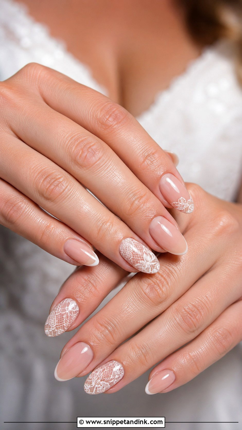 Civil Wedding Lace Nails - Snippet and Ink - 20 Civil Wedding Nails