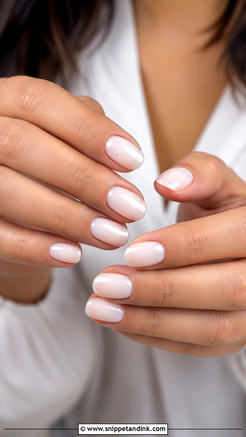 Civil Wedding Milky White Nails - Snippet and Ink - 20 Civil Wedding Nails