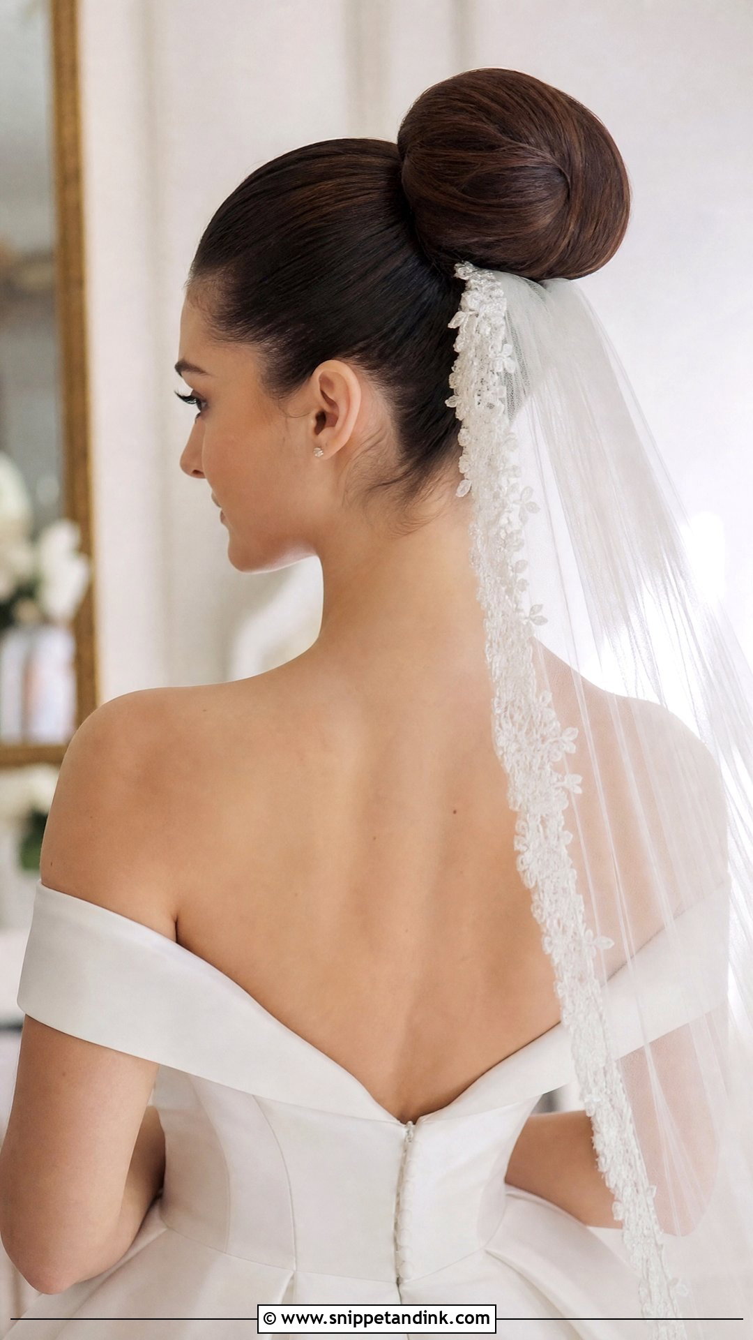 Classic Ballerina Bun - Snippet and Ink - 20 Bride Hairstyles Front View