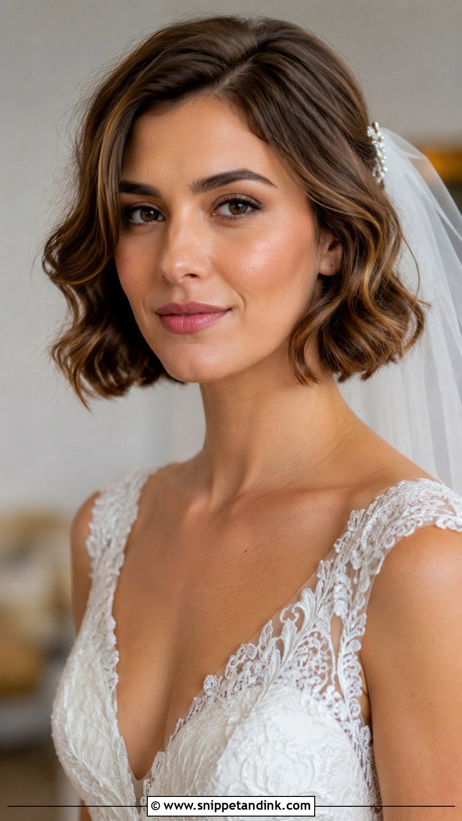 Classic Bob With Soft Waves - Snippet and Ink - 20 Bridal Hair Short Length Ideas