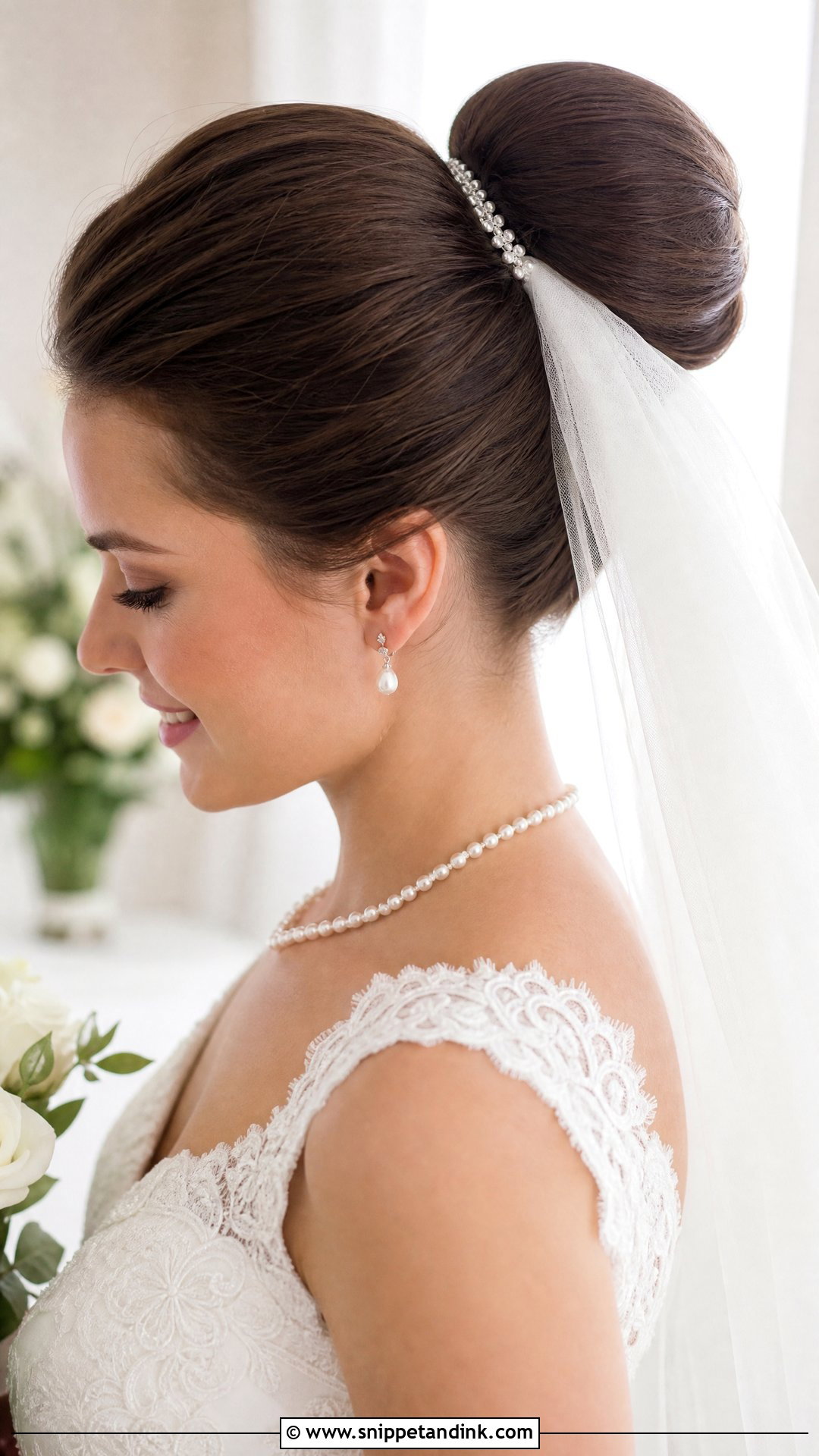 Classic Bridal Bun Wedding Updo For Long Hair - Snippet and Ink - 20 Up Hairstyles for Long Hair Wedding
