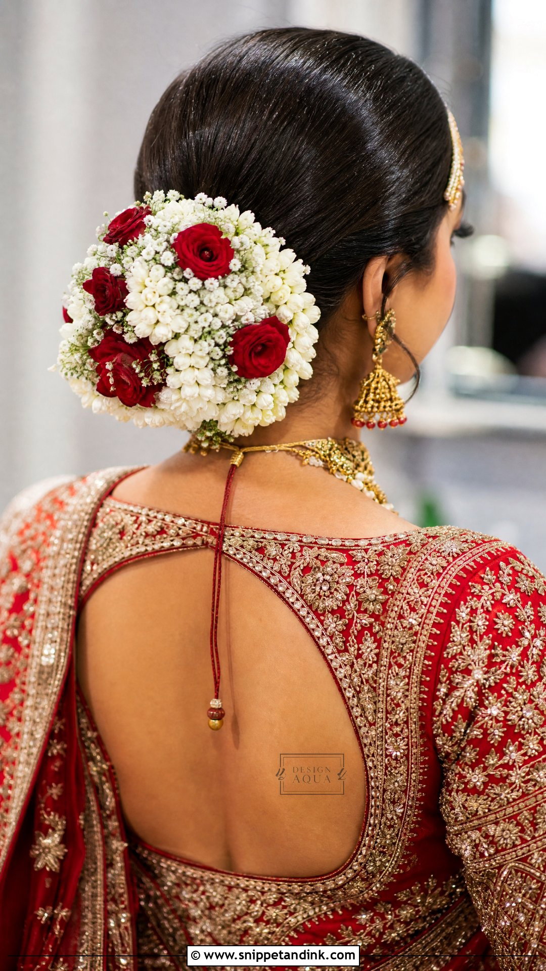 Classic Bridal Bun With Gajra - Snippet and Ink - 20 Barat Bridal Hairstyle Ideas