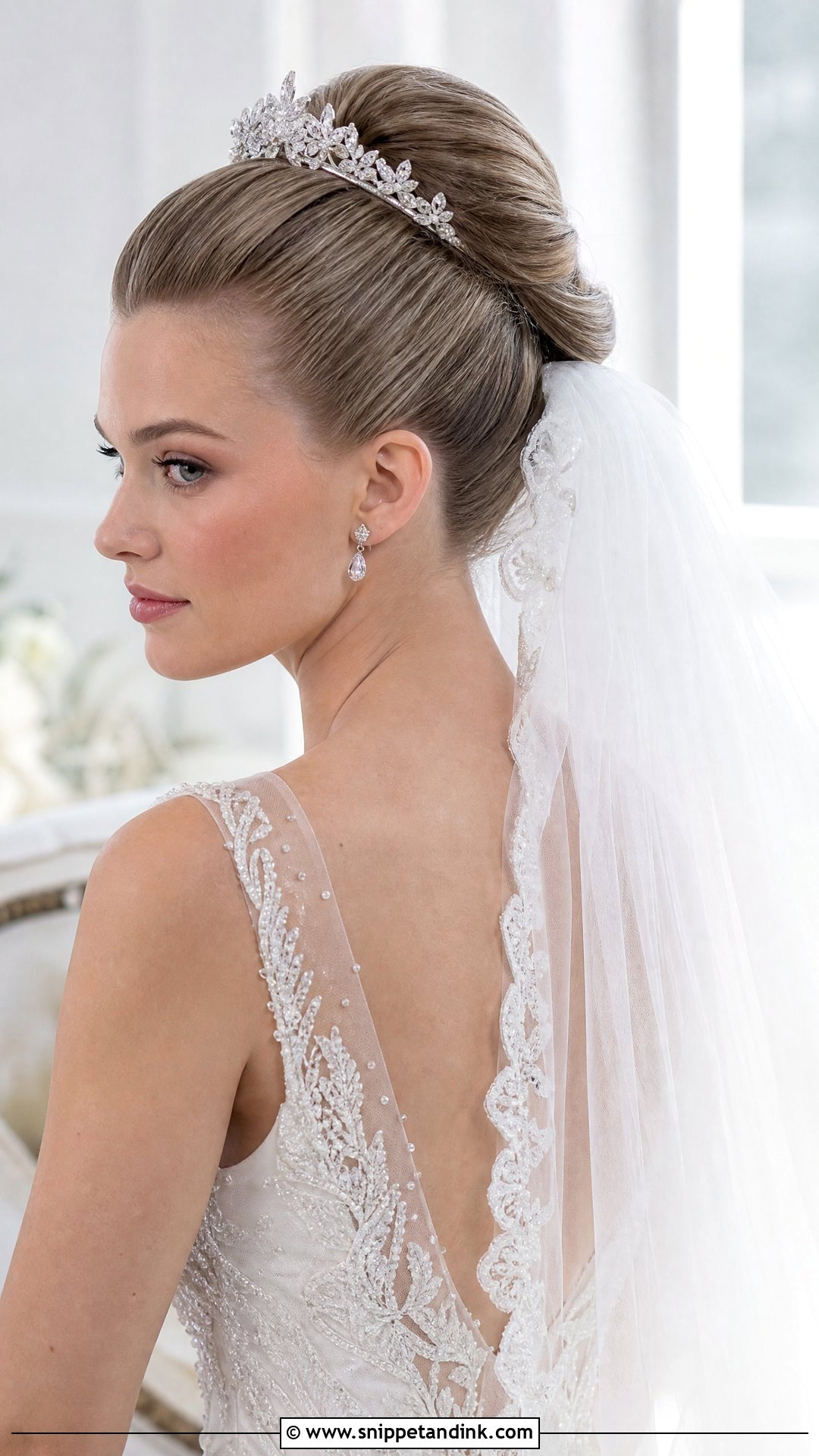 Classic Bridal Bun With Tiara - Snippet and Ink - 20 Classic Bridal Hair Ideas