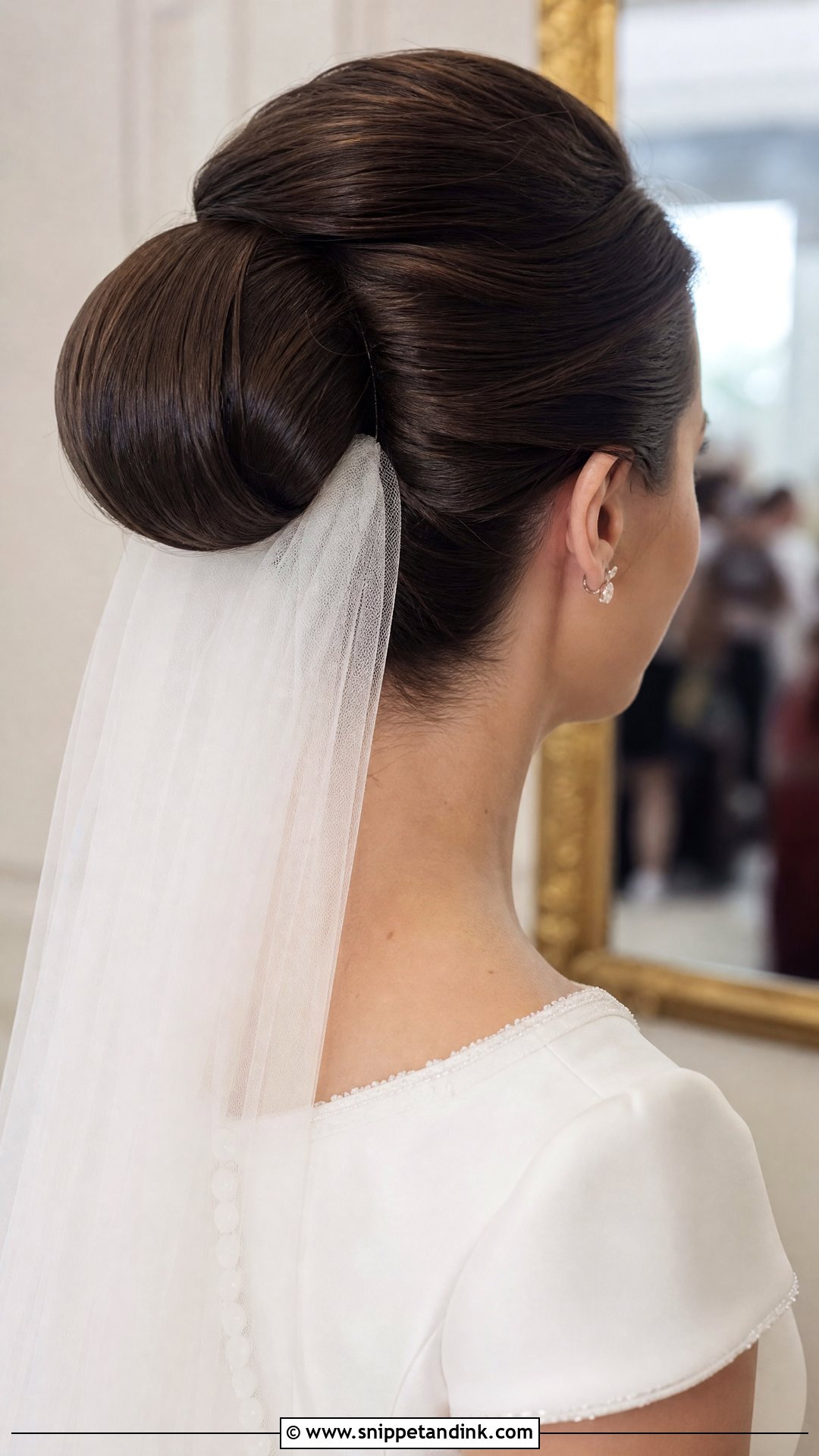 Classic Bridal Bun With Veil - Snippet and Ink - 20 Long Hair Bridal Hair Styles