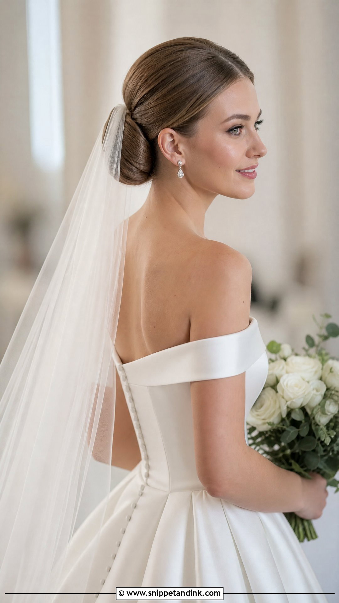 Classic Bridal Bun with Veil - Snippet and Ink - 30 Glam Bridal Hair Ideas