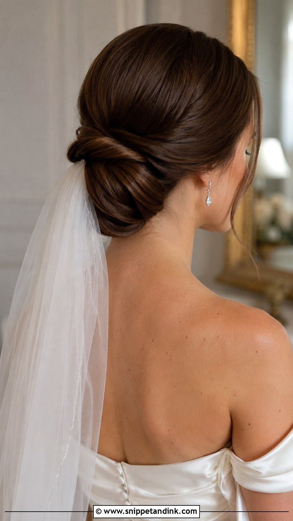 Classic Bridal Chignon With Veil - Snippet and Ink - 25 Wedding Hairdos