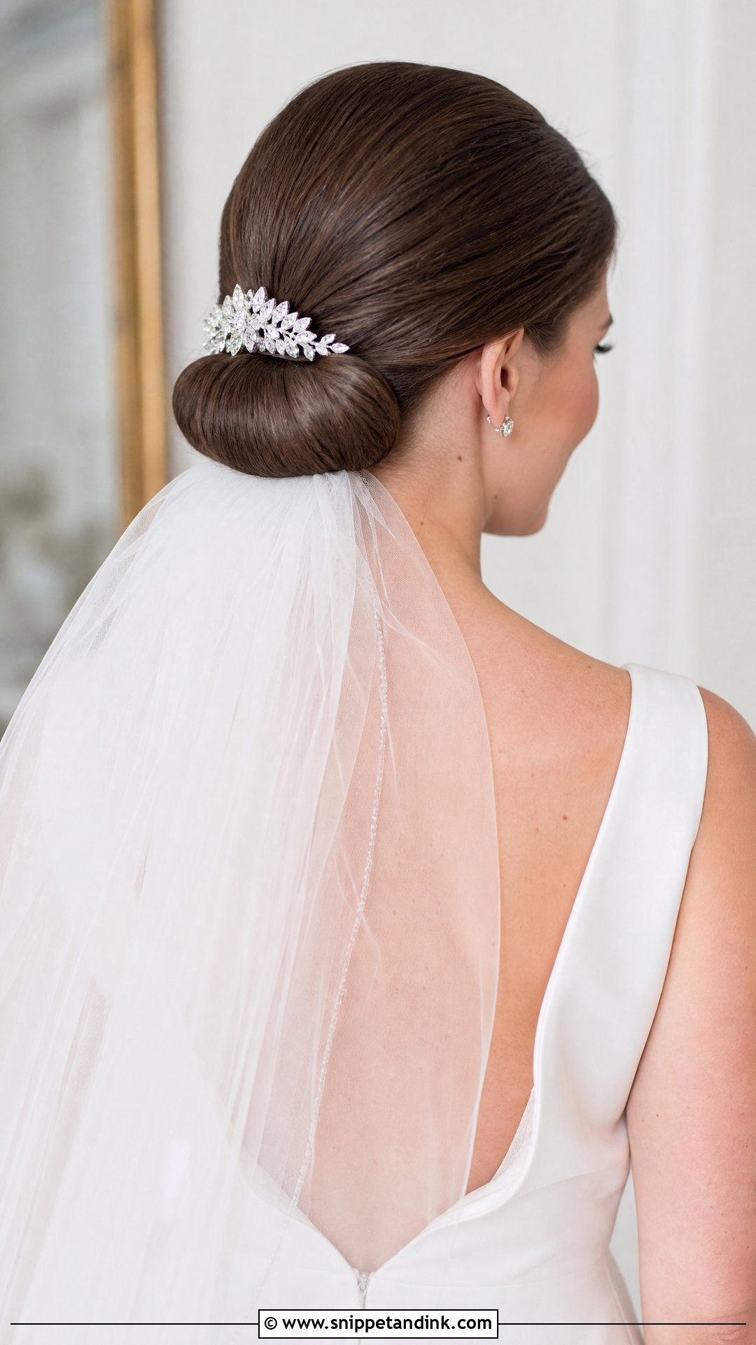 Classic Bridal Chignon With Veil - Snippet and Ink - 20 White Wedding Hairstyles