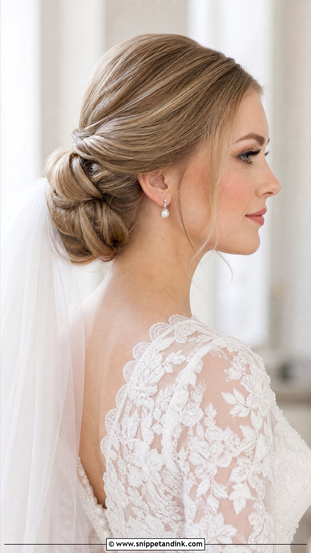 Classic Bridal Chignon - Snippet and Ink - 15 Bridal Hair Chignon Ideas