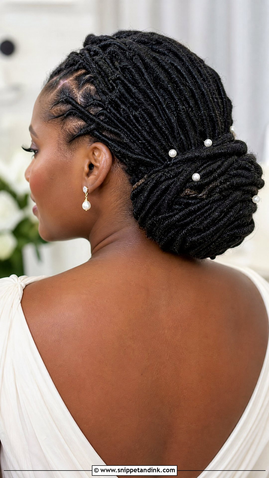 Classic Bridal Locs Low Bun - Snippet and Ink - 15 Bridal Locs Hairstyles Low Bun