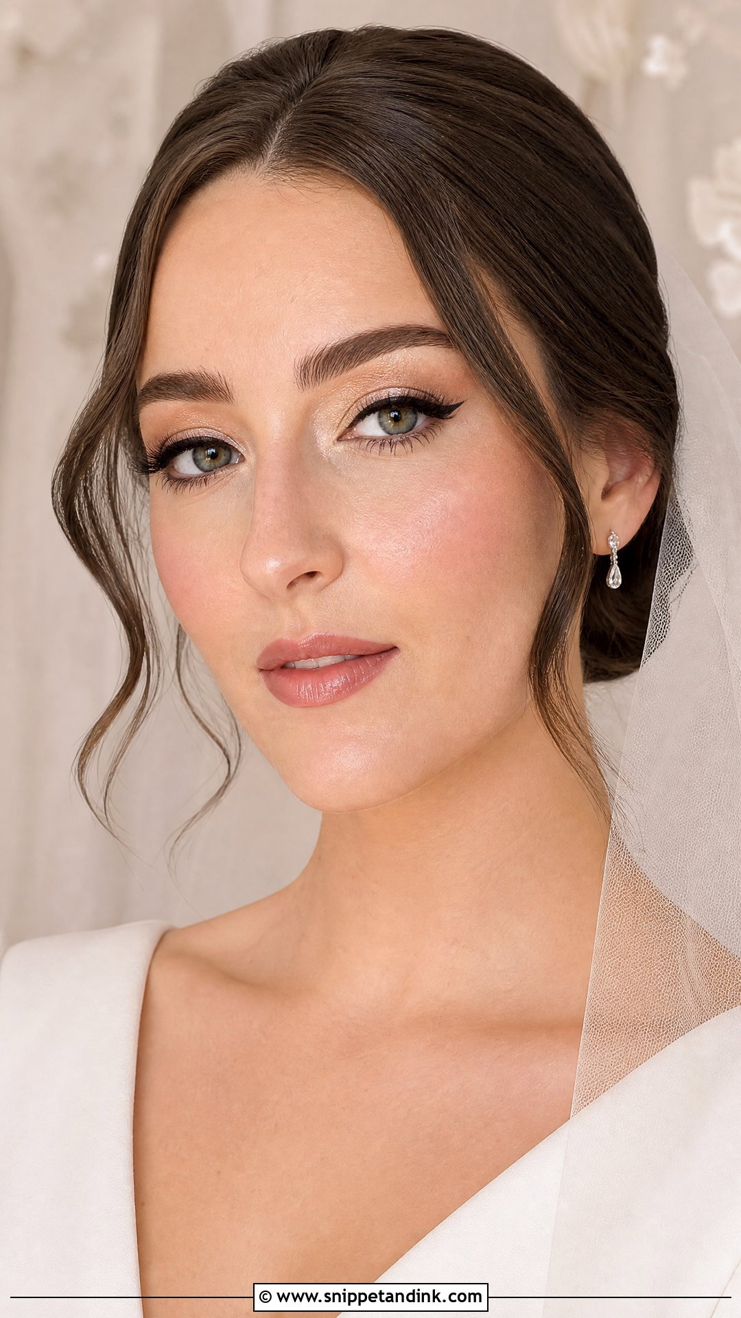Classic Bridal Makeup With Winged Eyeliner - Snippet and Ink - 20 Bridal Makeup Winged Eyeliner Ideas