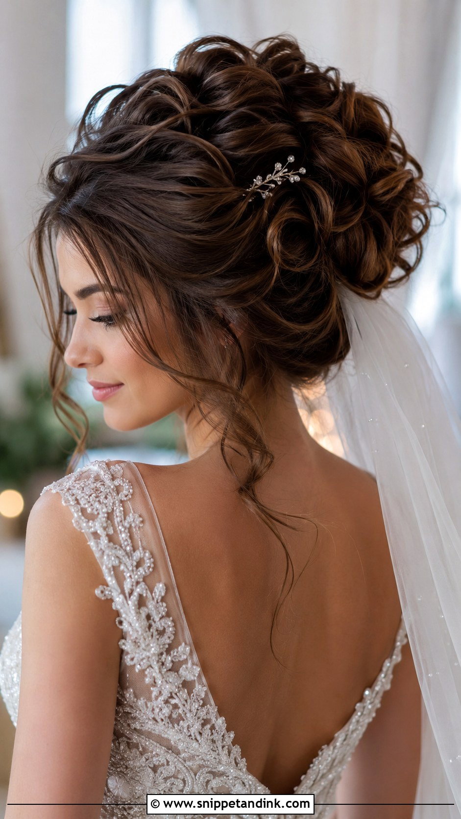 Classic Bridal Updo With Curls - Snippet and Ink - 20 Wedding Hairdos for Medium Length
