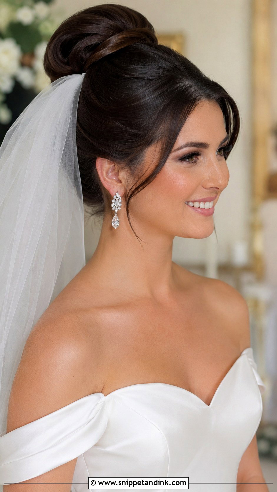 Classic Bridal Updo with Veil - Snippet and Ink - 25 Hairstyle for Wedding Bride Ideas