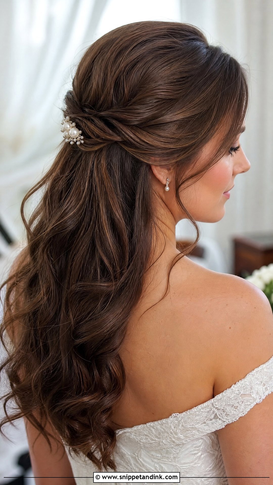 Classic Bride Half Up Hair - Snippet and Ink - 15 Classic Bride Hair Ideas