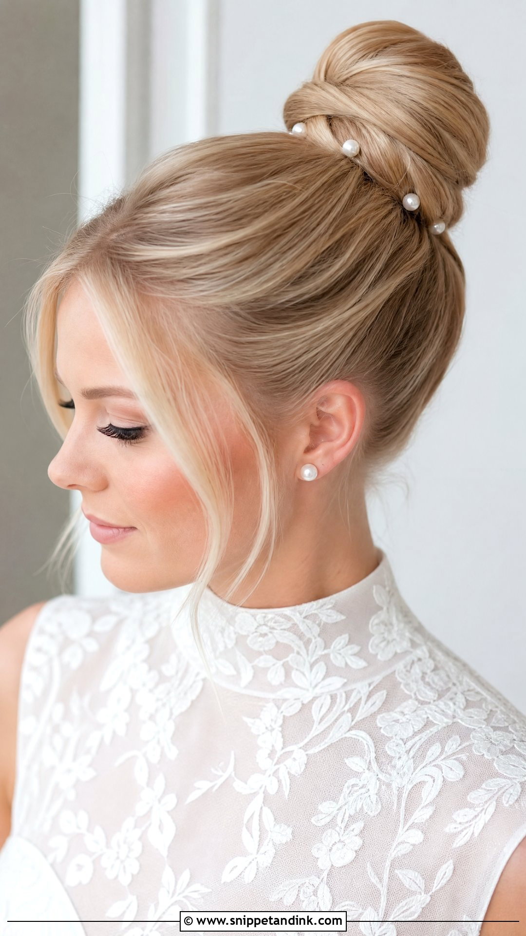 Classic Bride High Bun - Snippet and Ink - 15 Classic Bride Hair Ideas