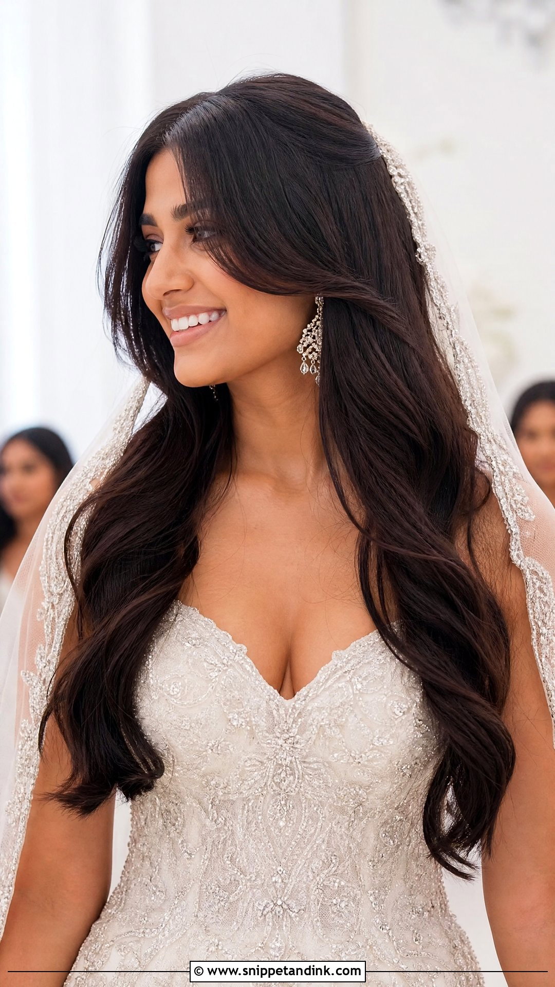 Classic Bride Long Hair Down - Snippet and Ink - 15 Classic Bride Hair Ideas