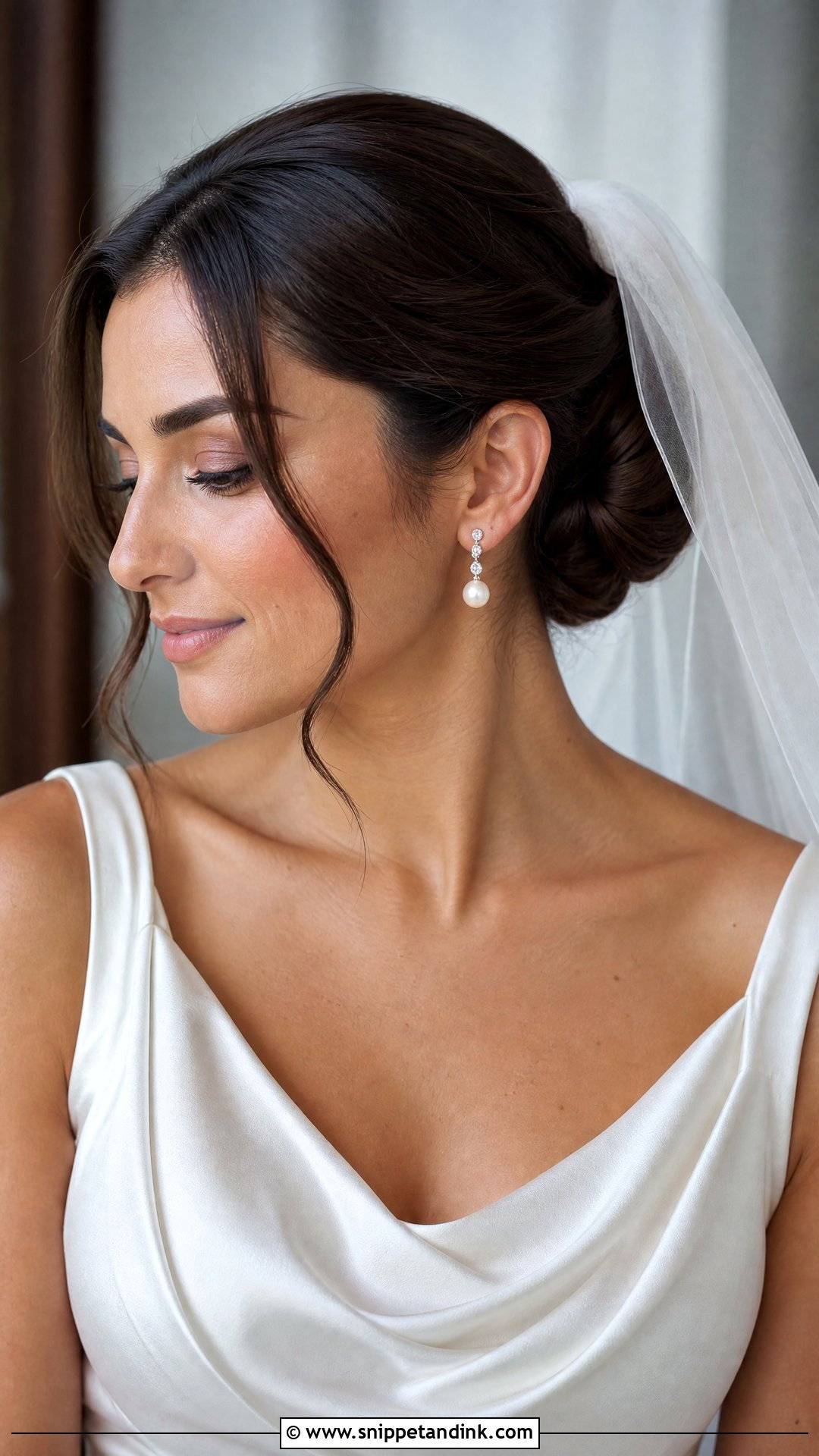 Classic Bride Low Bun With Veil - Snippet and Ink - 15 Classic Bride Hair Ideas