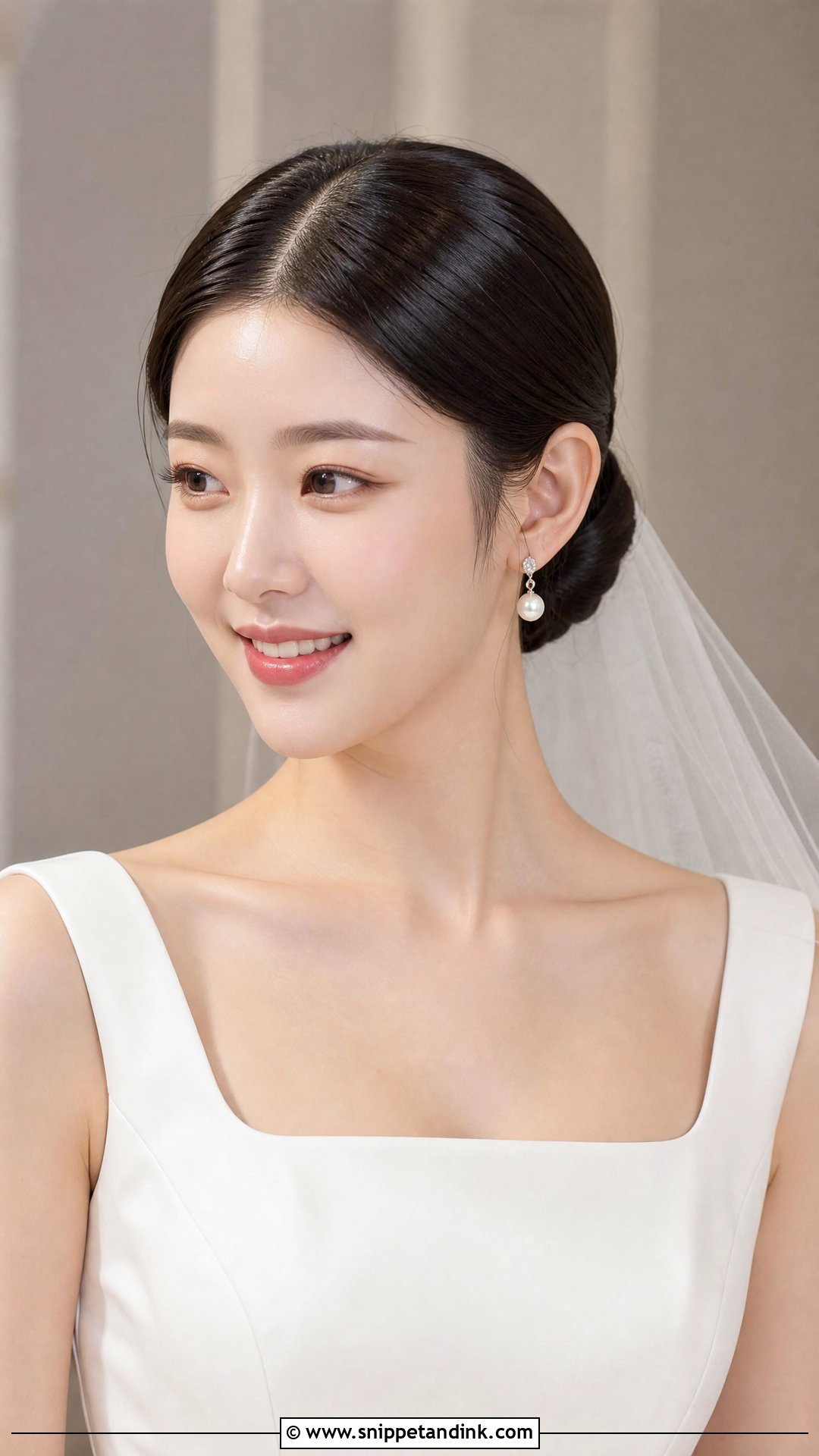 Classic Bride Middle Part Bun - Snippet and Ink - 15 Classic Bride Hair Ideas