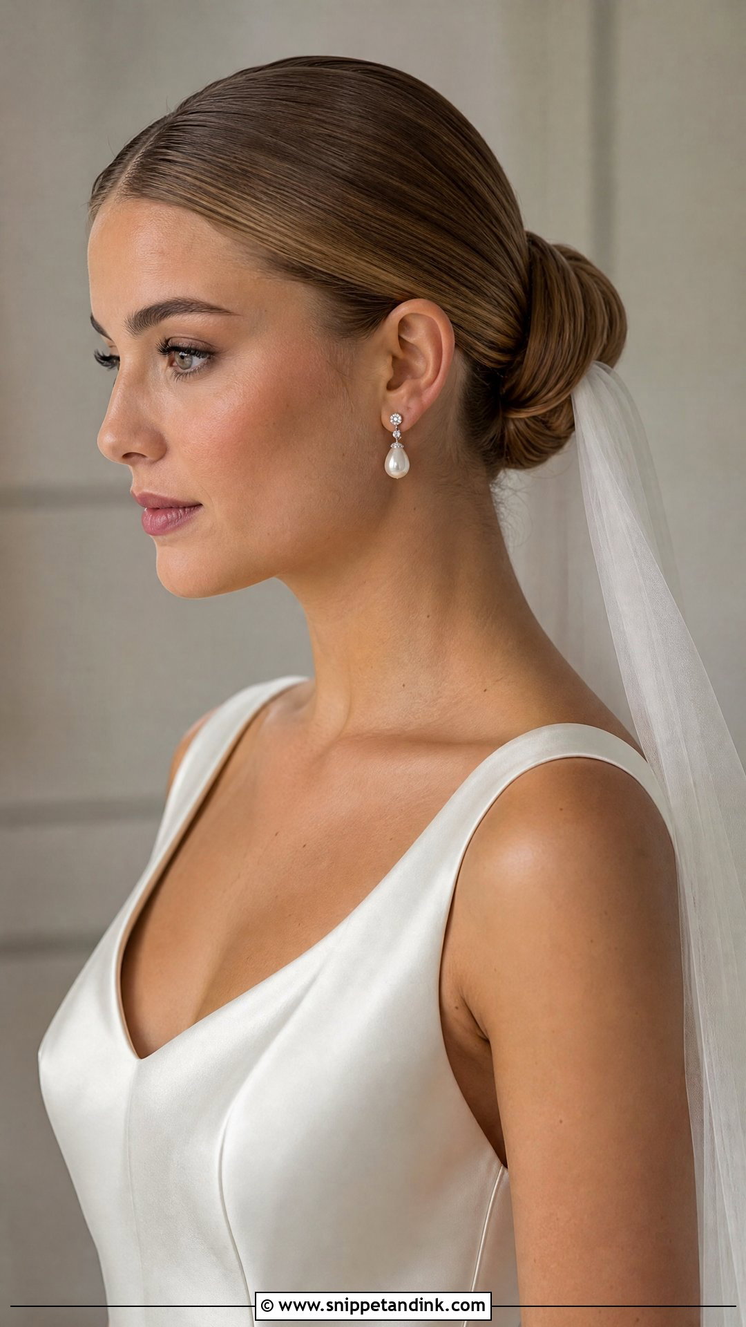 Classic Bride Sleek Bun - Snippet and Ink - 15 Classic Bride Hair Ideas