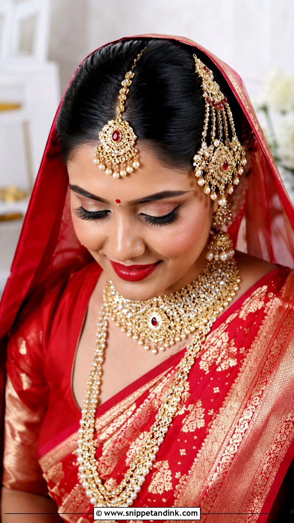 Classic Bun With Maang Tikka - Snippet and Ink - 25 Desi Wedding Hairstyles