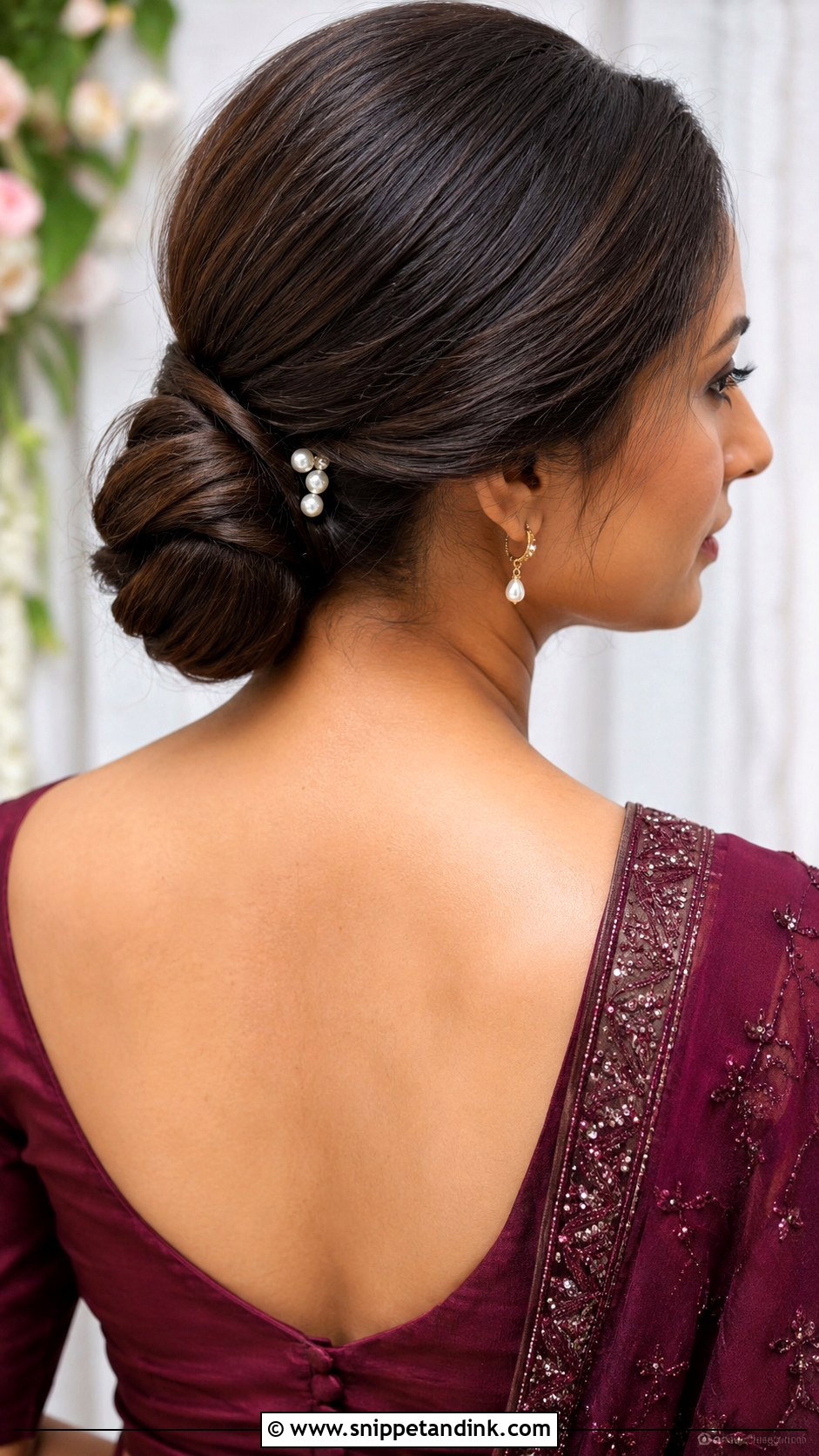 Classic Chignon Bun - Snippet and Ink - 25 Indian Wedding Bun Hairstyles