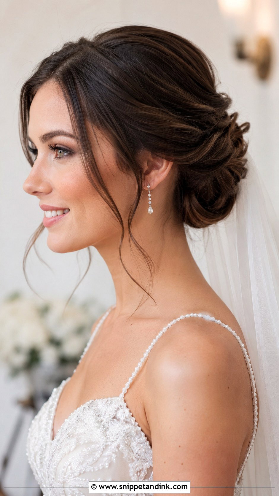 Classic Chignon For Short Hair - Snippet and Ink - 35 Short Hair Wedding Styles