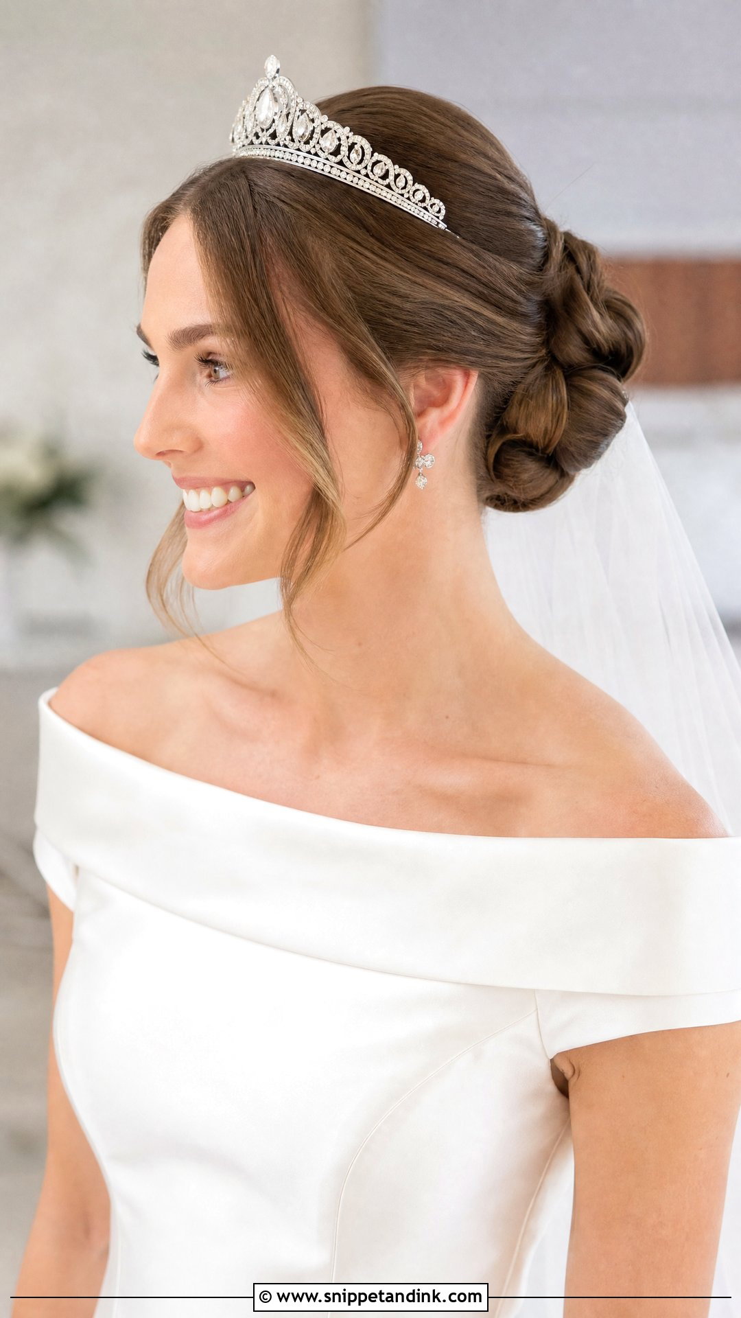 Classic Chignon With Tiara - Snippet and Ink - 20 Wedding Hairstyles with Tiara