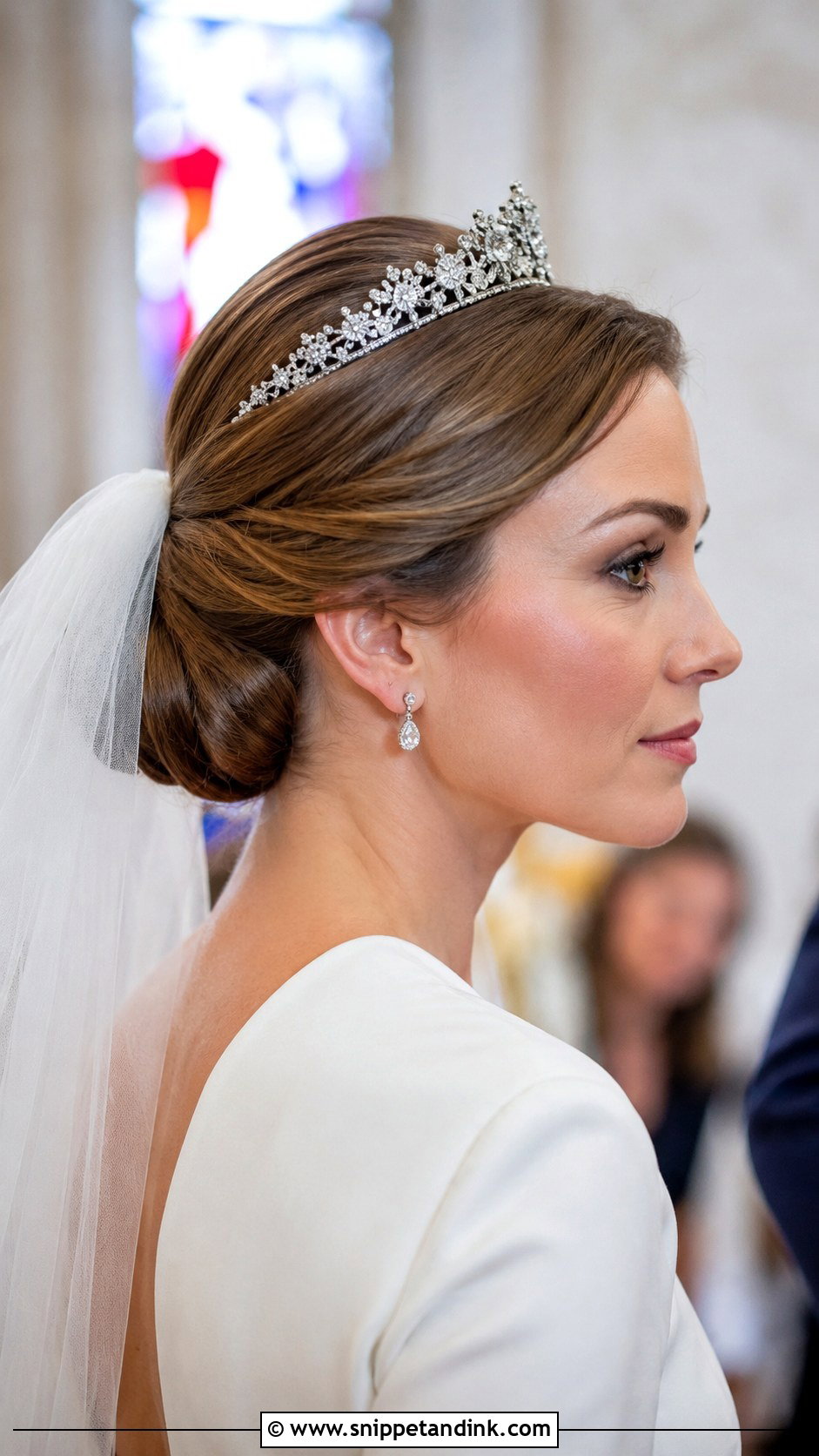 Classic Chignon With Tiara - Snippet and Ink - 25 Bridal Tiara Hairstyles