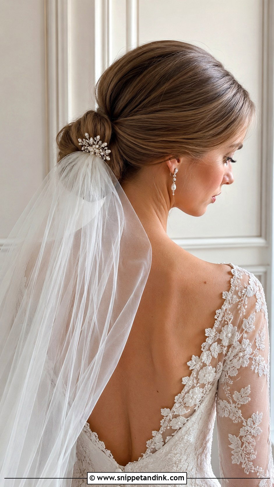 Classic Chignon With Veil - Snippet and Ink - 25 French Bride Hairstyles