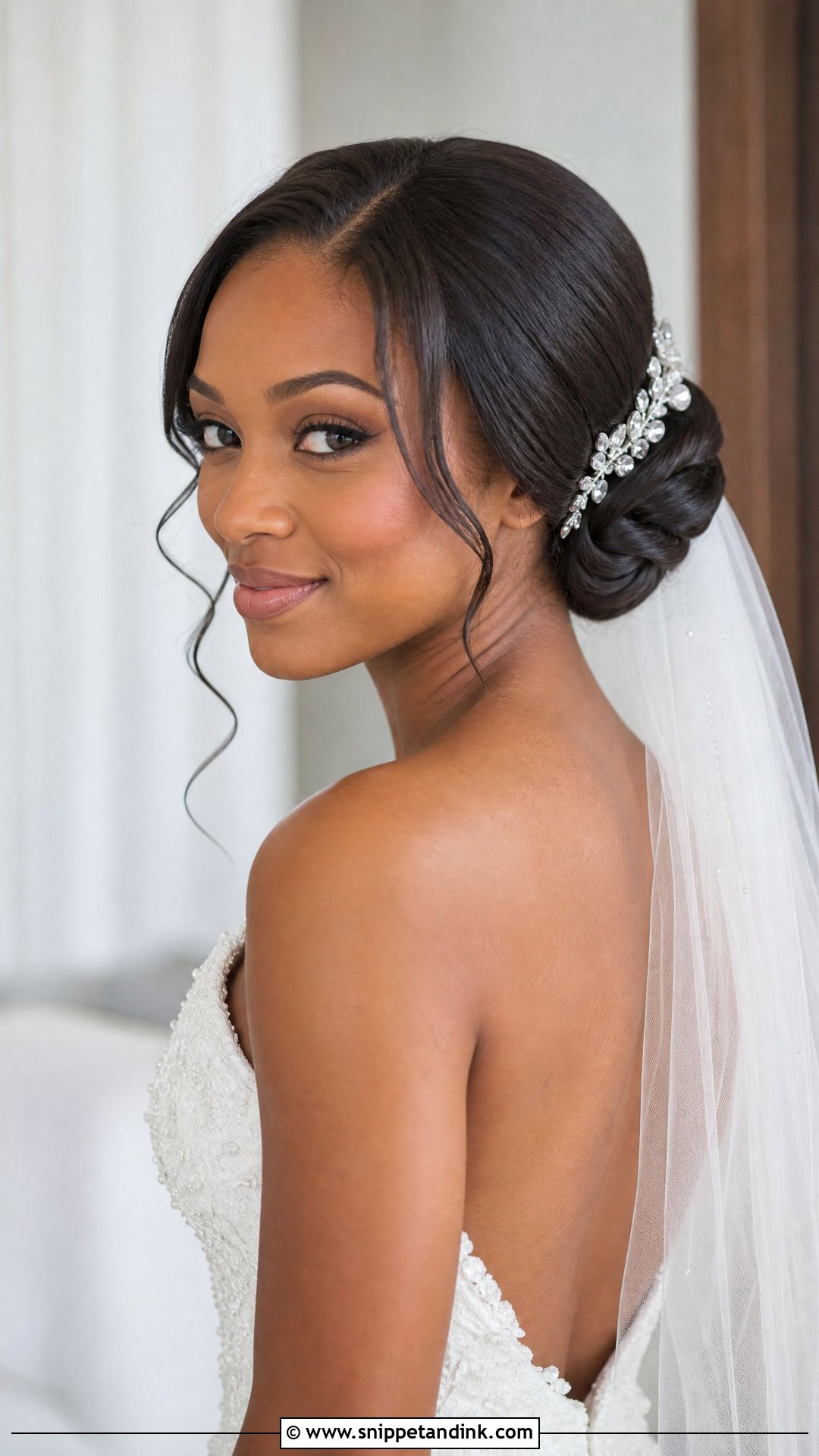 Classic Chignon for Black Brides - Snippet and Ink - 20 Black Bridal Hair Ideas