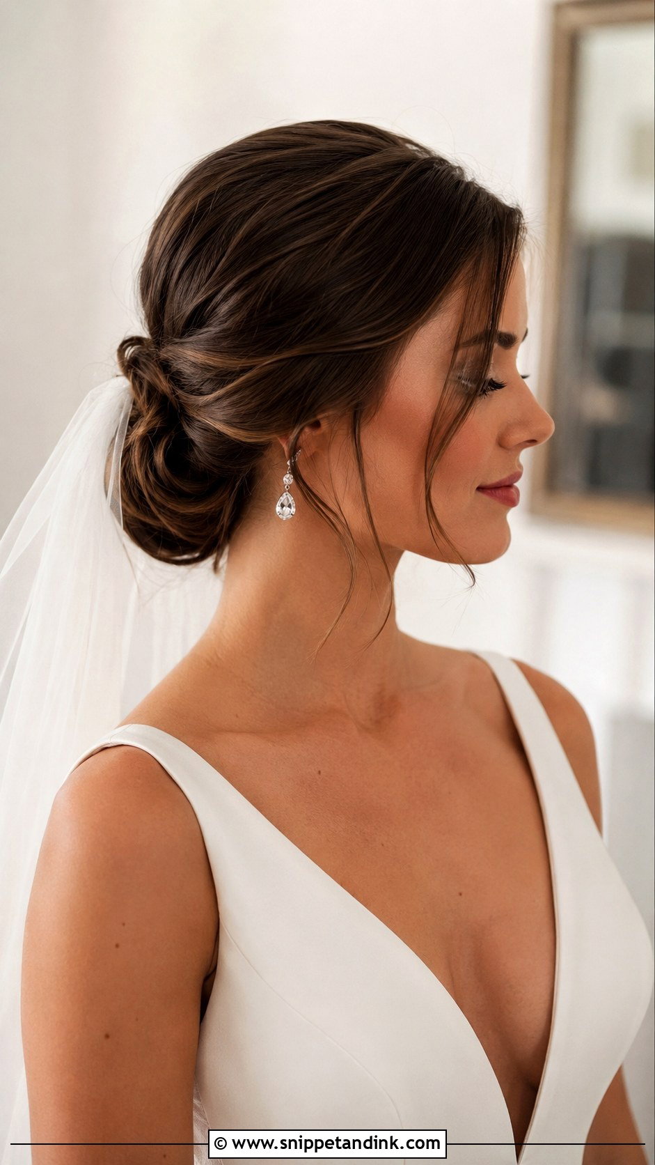 Classic Chignon for Short Hair - Snippet and Ink - 25 Short Hair Bride Hairstyles