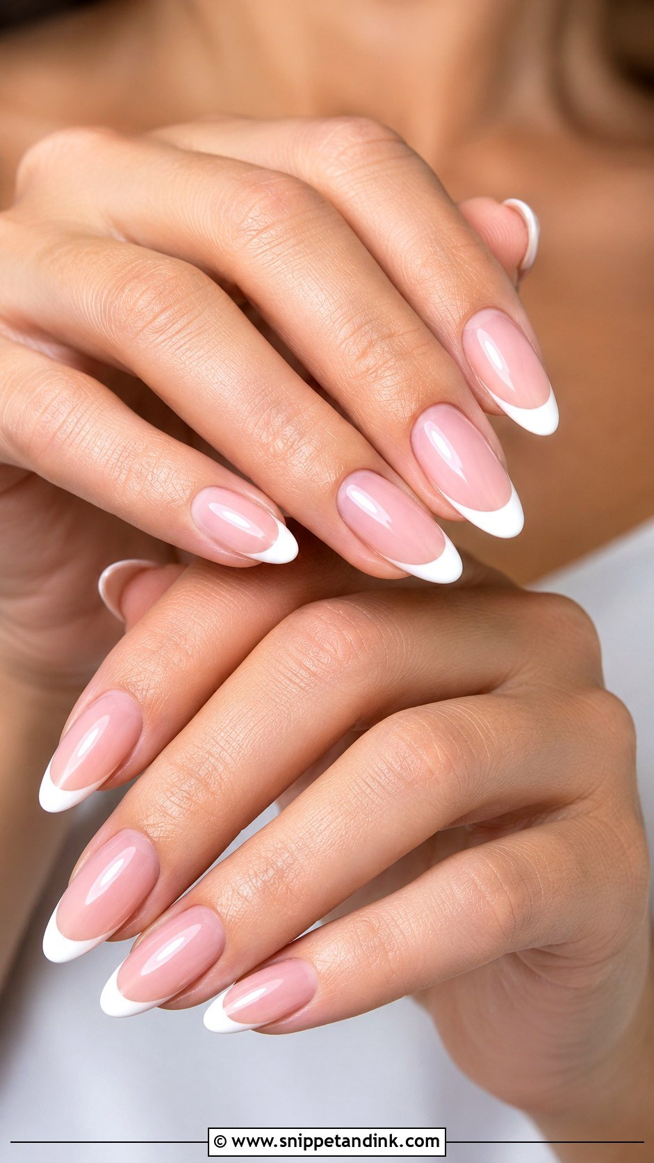 Classic French Acrylic Almond Wedding Nails - Snippet and Ink - 20 Acrylic Almond Wedding Nails for Bride