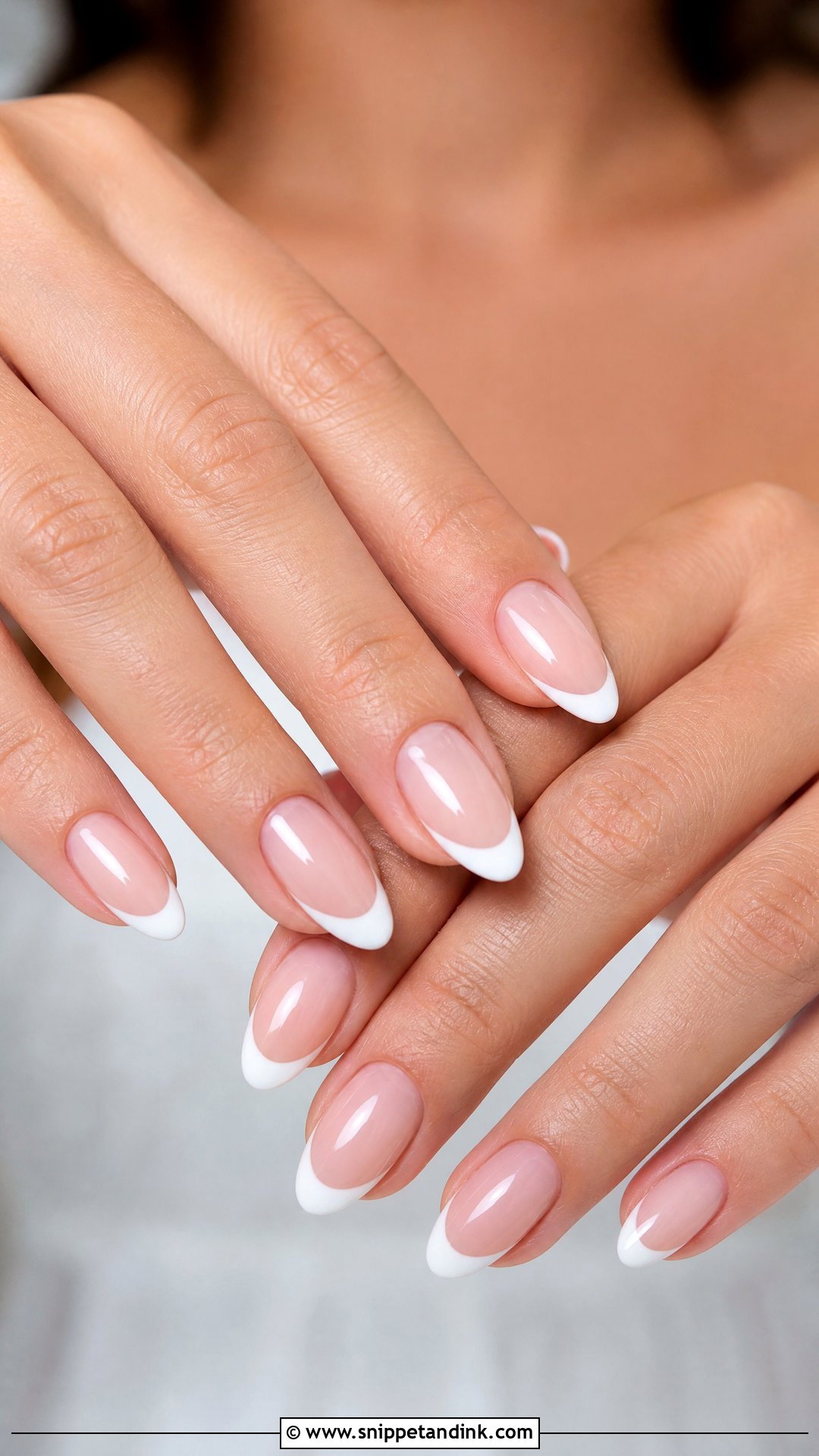 Classic French Almond Wedding Nails - Snippet and Ink - 25 Almond Wedding Nails