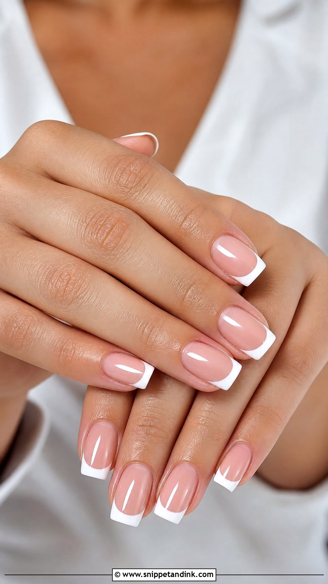 Classic French Bridal Nails - Snippet and Ink - 35 Bridal Nail Art Ideas