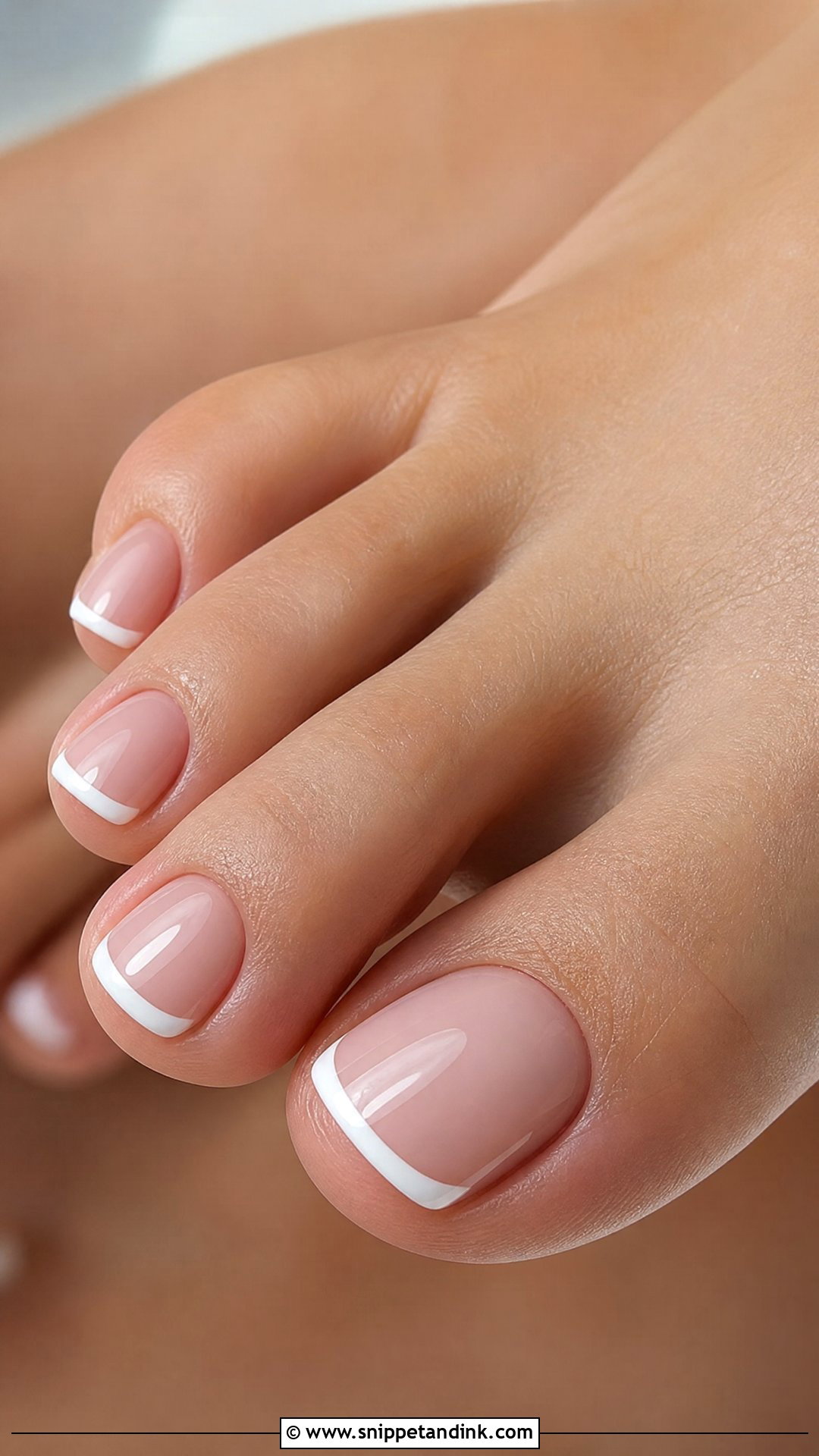 Classic French Bridal Toe Nails - Snippet and Ink - 25 Bridal Toe Nails