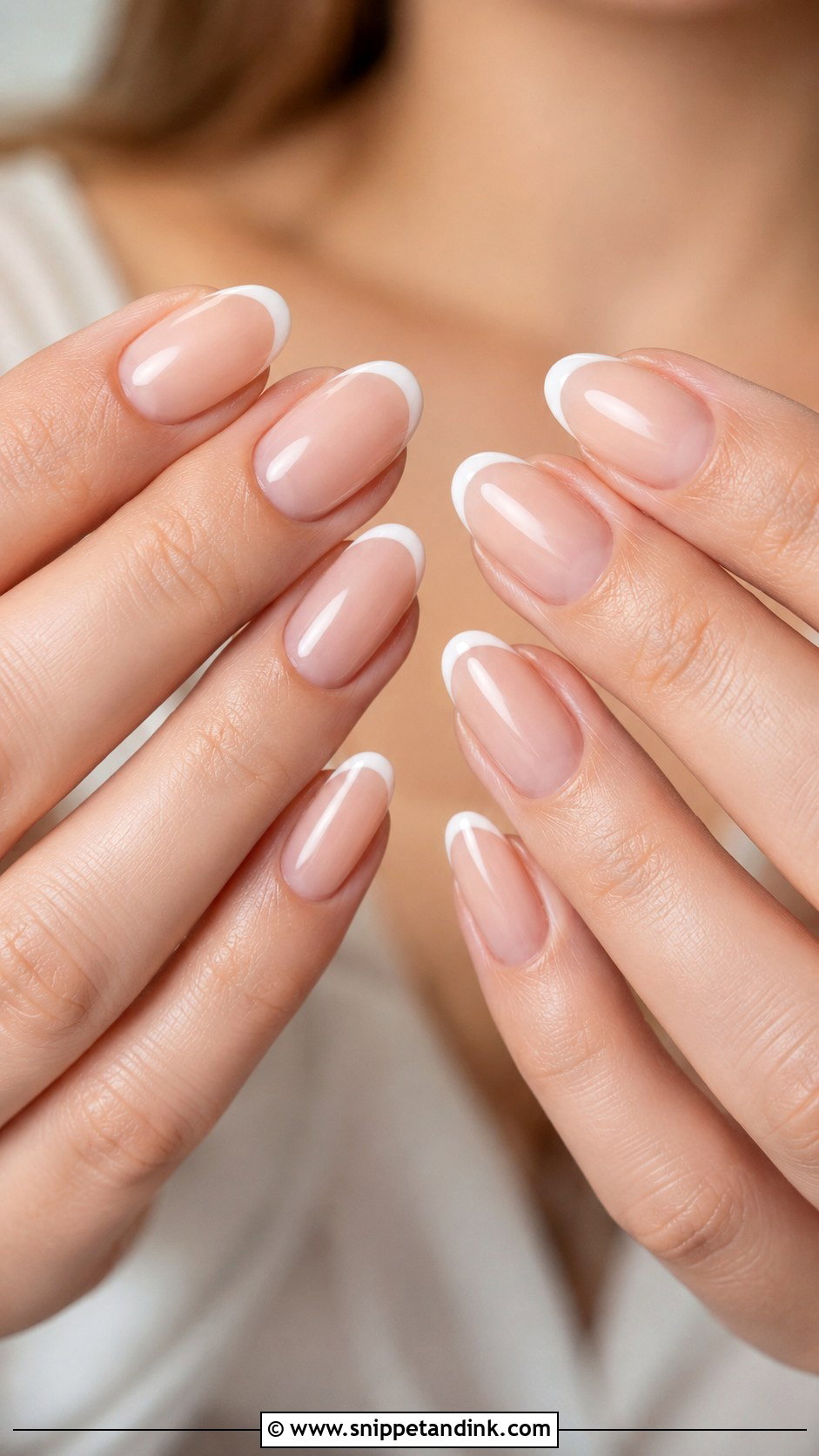 Classic French Oval Bridal Nails - Snippet and Ink - 20 Oval Bridal Nails