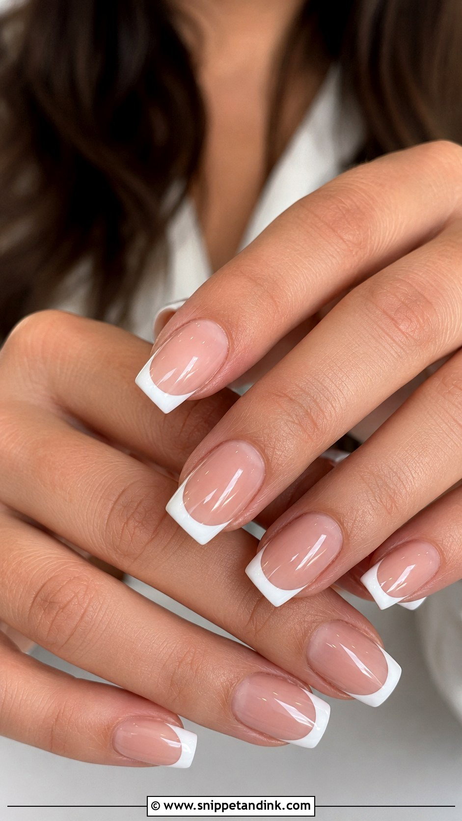 Classic French Tip Acrylic Wedding Nails - Snippet and Ink - 20 Acrylic Wedding Day Nails for Bride