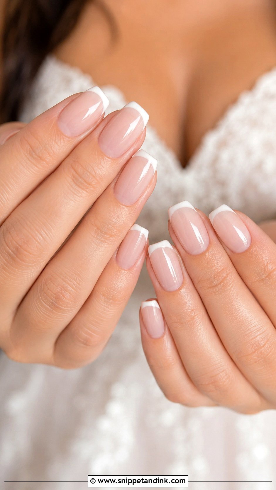 Classic French Tip Bridal Nails - Snippet and Ink - 20 Bridal Nail Inspo 2025 Ideas