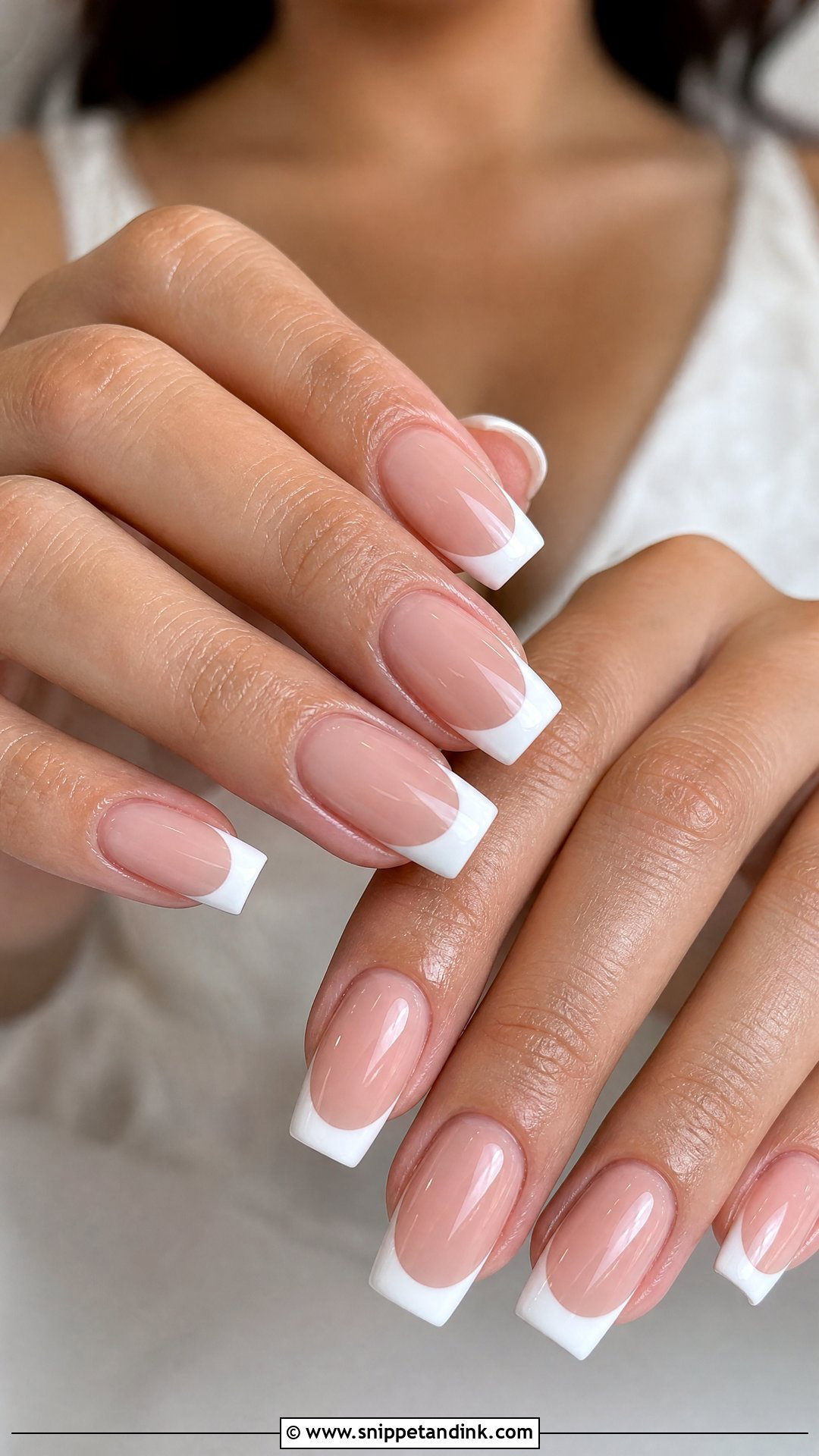 Classic French Tip Bridal Party Nails - Snippet and Ink - 25 Bridal Party Nails