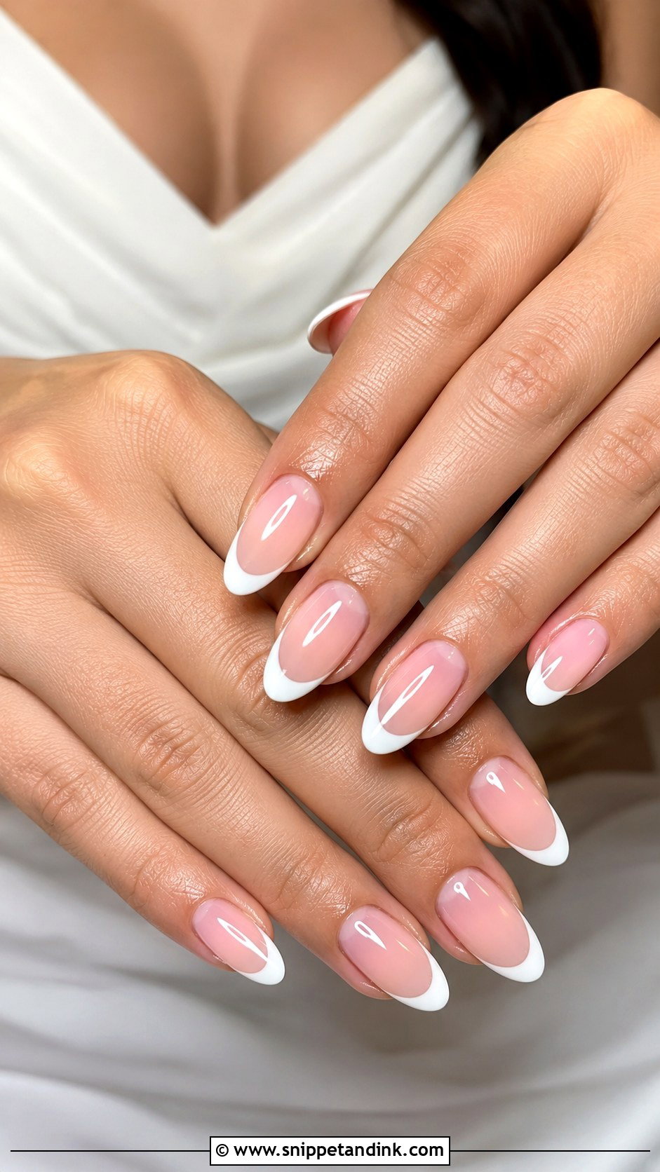 Classic French Tip Wedding Nails - Snippet and Ink - 30 Wedding Nail Inspo for Bride Ideas