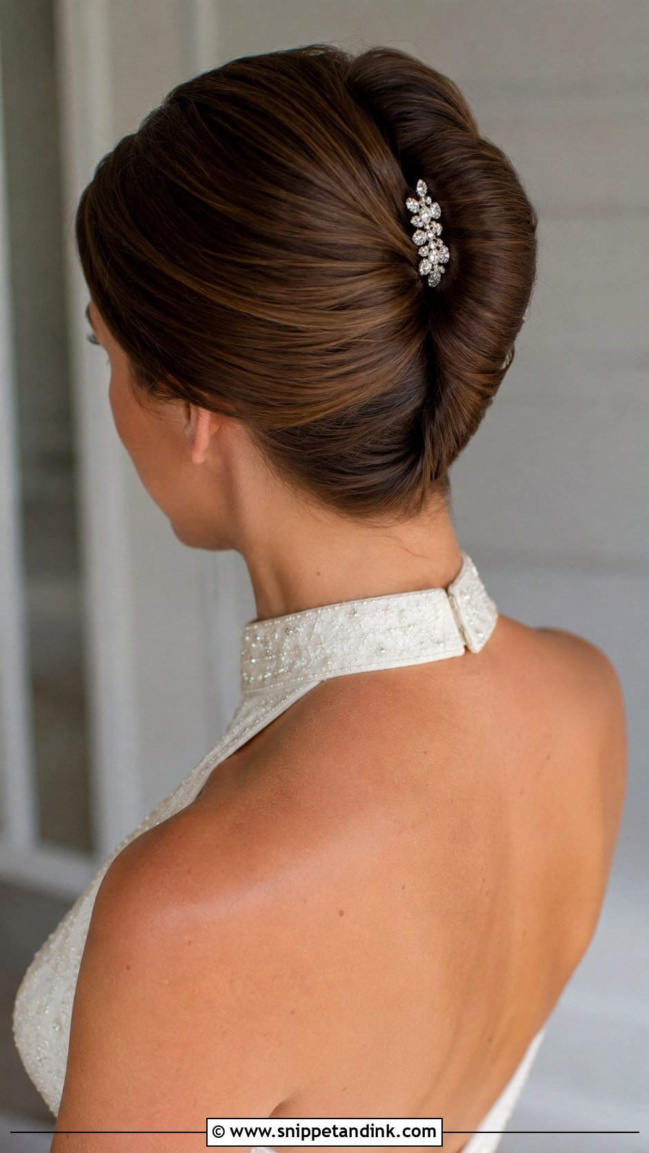 Classic French Twist Bridal Updo - Snippet and Ink - 20 Halter Neck Wedding Hairstyles