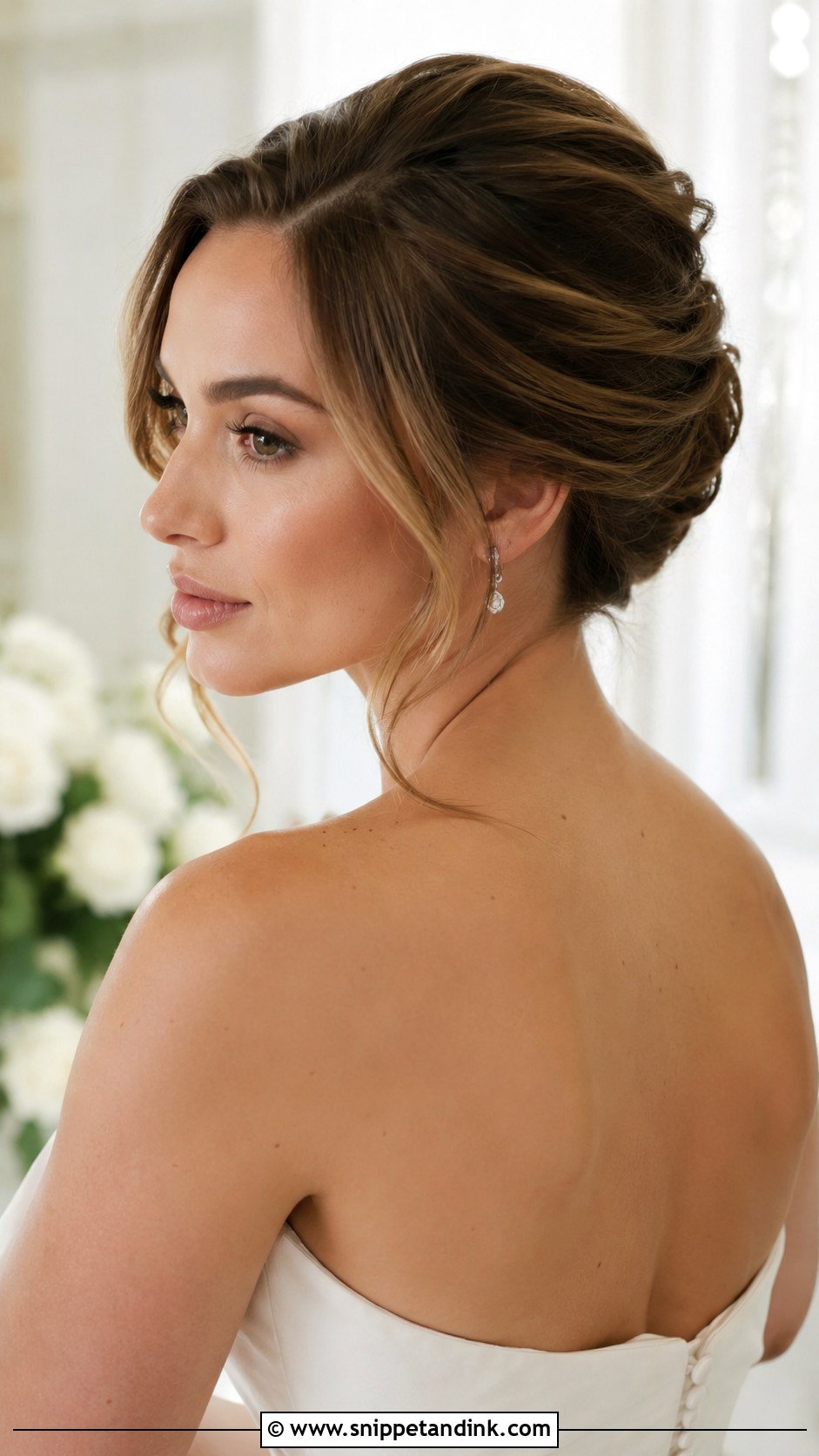 Classic French Twist With Face Framing Wisps - Snippet and Ink - 25 French Twist Bridal Hair Ideas