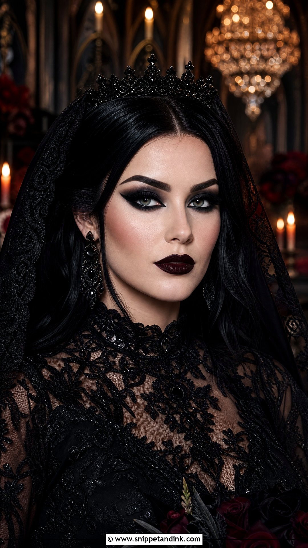 Classic Goth Bridal Makeup - Snippet and Ink - 20 Goth Bridal Makeup Ideas